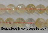 CCR157 15.5 inches 12mm faceted round natural citrine beads