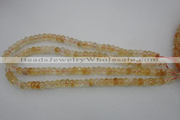 CCR161 15.5 inches 5*8mm faceted rondelle natural citrine beads