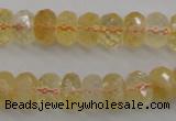 CCR163 15.5 inches 7*12mm faceted rondelle natural citrine beads