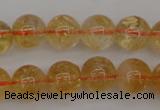 CCR167 15.5 inches 10mm round natural citrine beads wholesale