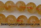 CCR168 15.5 inches 12mm round natural citrine beads wholesale