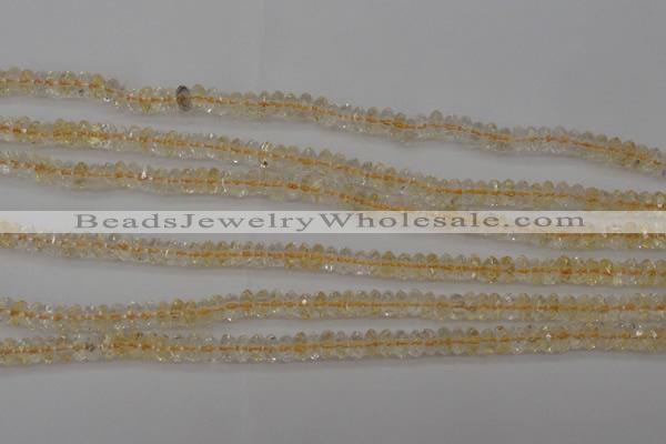 CCR171 15.5 inches 3*5mm faceted rondelle natural citrine beads