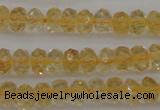 CCR173 15.5 inches 4*6mm faceted rondelle natural citrine beads