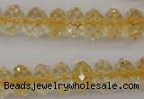CCR174 15.5 inches 5*8mm faceted rondelle natural citrine beads
