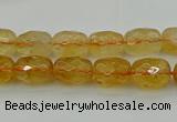 CCR178 15.5 inches 8*12mm faceted drum citrine gemstone beads