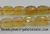 CCR179 15.5 inches 10*12mm faceted drum citrine gemstone beads