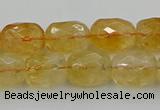 CCR180 15.5 inches 11*14mm faceted drum citrine gemstone beads