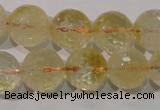 CCR205 15.5 inches 14mm faceted round natural citrine gemstone beads