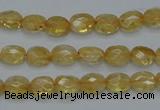 CCR21 15.5 inches 6*7mm faceted oval natural citrine gemstone beads