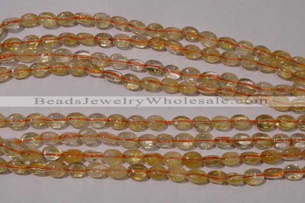 CCR228 15.5 inches 6*9mm oval natural citrine gemstone beads