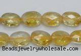 CCR23 15.5 inches 10*14mm faceted oval natural citrine gemstone beads