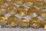 CCR231 15.5 inches 10mm flat round natural citrine gemstone beads