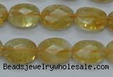 CCR24 15.5 inches 12*16mm faceted oval natural citrine gemstone beads