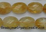 CCR25 15.5 inches 14*19mm faceted oval natural citrine gemstone beads