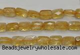 CCR26 15.5 inches 6*7mm faceted rectangle natural citrine beads