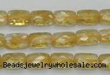 CCR27 15.5 inches 8*12mm faceted rectangle natural citrine beads