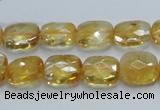 CCR28 15.5 inches 11*13mm faceted rectangle natural citrine beads