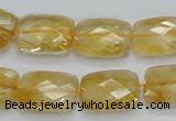 CCR30 15.5 inches 13*18mm faceted rectangle natural citrine beads