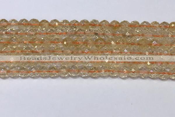 CCR325 15.5 inches 6mm faceted round citrine gemstone beads