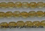 CCR33 15.5 inches 8*10mm faceted rice natural citrine gemstone beads