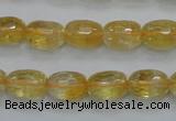 CCR34 15.5 inches 8*12mm faceted rice natural citrine gemstone beads