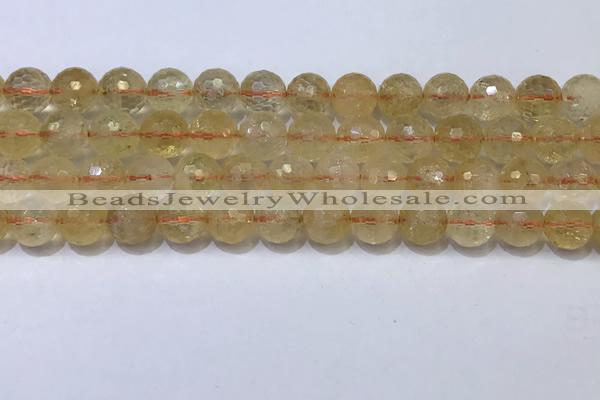 CCR342 15.5 inches 10mmm faceted round citrine beads wholesale