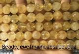 CCR358 15.5 inches 12mm faceted round citrine beads