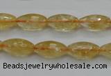 CCR36 15.5 inches 8*16mm faceted rice natural citrine gemstone beads