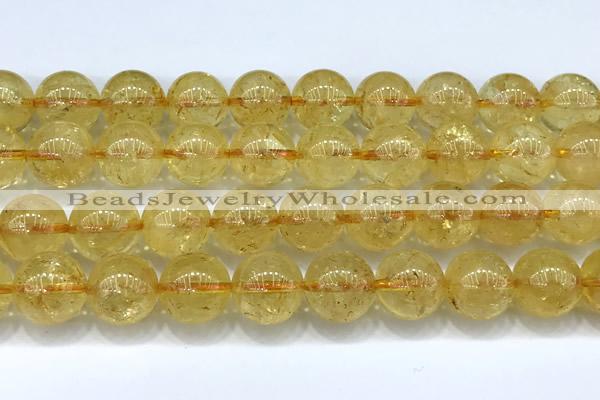 CCR384 15 inches 12mm round citrine beads wholesale