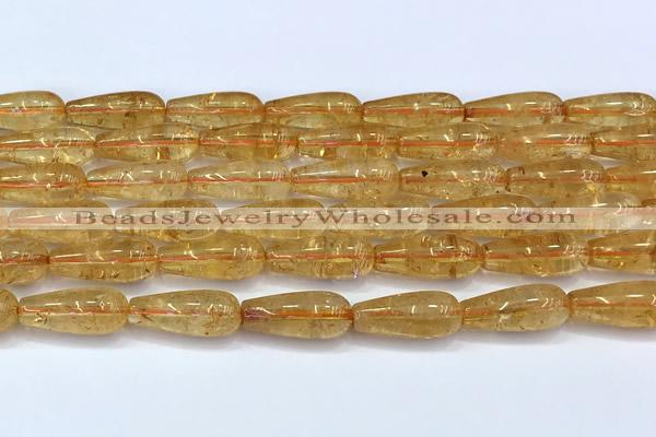 CCR405 15 inches 8*20mm teardrop citrine gemstone beads