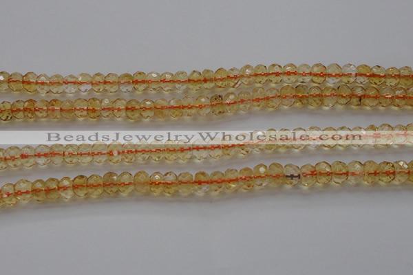 CCR51 15.5 inches 4*6mm faceted rondelle natural citrine beads