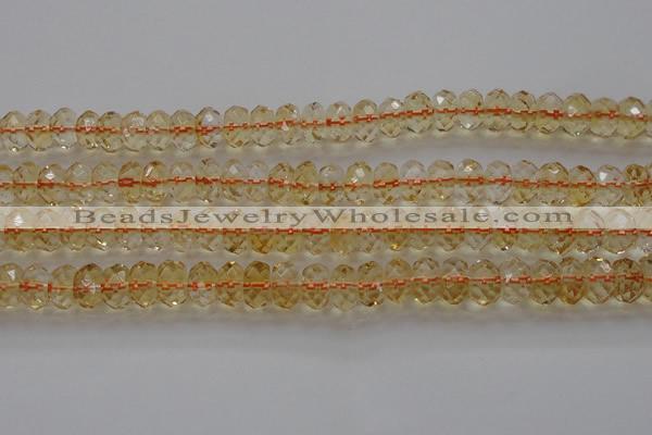 CCR52 15.5 inches 5*8mm faceted rondelle natural citrine beads