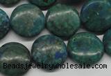 CCS161 15.5 inches 18mm flat round dyed chrysocolla gemstone beads