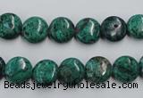 CCS211 15.5 inches 10mm flat round natural Chinese chrysocolla beads