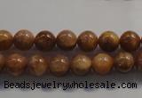 CCS352 15.5 inches 8mm round AB grade natural golden sunstone beads