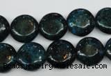 CCS434 15.5 inches 14mm flat round dyed chrysocolla gemstone beads