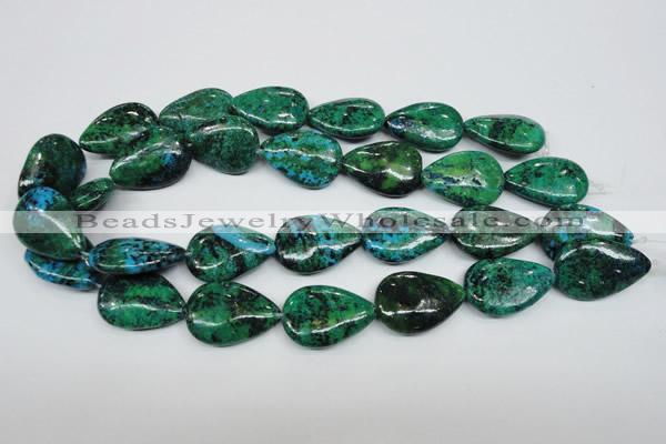 CCS456 15.5 inches 20*28mm flat teardrop dyed chrysocolla gemstone beads