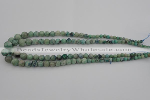 CCS518 15.5 inches 4mm - 12mm round matte natural chrysocolla beads