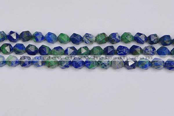 CCS548 15.5 inches 10mm faceted nuggets dyed chrysocolla beads