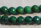 CCS603 15.5 inches 10mm faceted round dyed chrysocolla gemstone beads