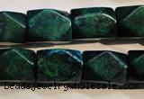 CCS649 15.5 inches 13*18mm faceted cuboid dyed chrysocolla beads