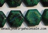 CCS675 15.5 inches 18*20mm hexagon dyed chrysocolla gemstone beads