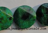 CCS677 15.5 inches 25mm faceted coin dyed chrysocolla gemstone beads