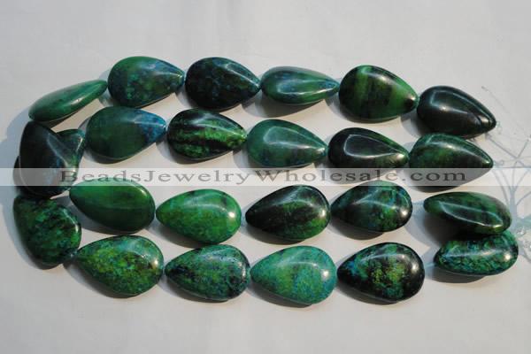 CCS695 15.5 inches 20*30mm flat teardrop dyed chrysocolla beads