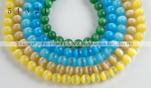 CCT03 10mm different color round cats eye beads Wholesale