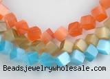 CCT09 8mm different color cube-shaped cats eye beads Wholesale