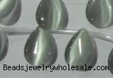 CCT1021 Top-drilled 13*18mm flat teardrop cats eye beads wholesale