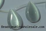 CCT1030 Top-drilled 14*22mm flat teardrop cats eye beads wholesale