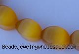 CCT26 14 inches 10*14mm twisted honey yellow cats eye beads wholesale