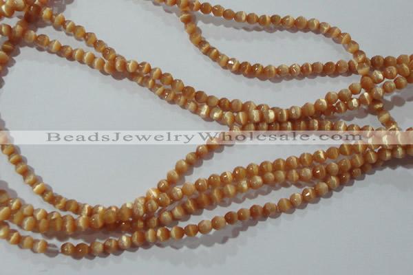 CCT307 15 inches 4mm faceted round cats eye beads wholesale